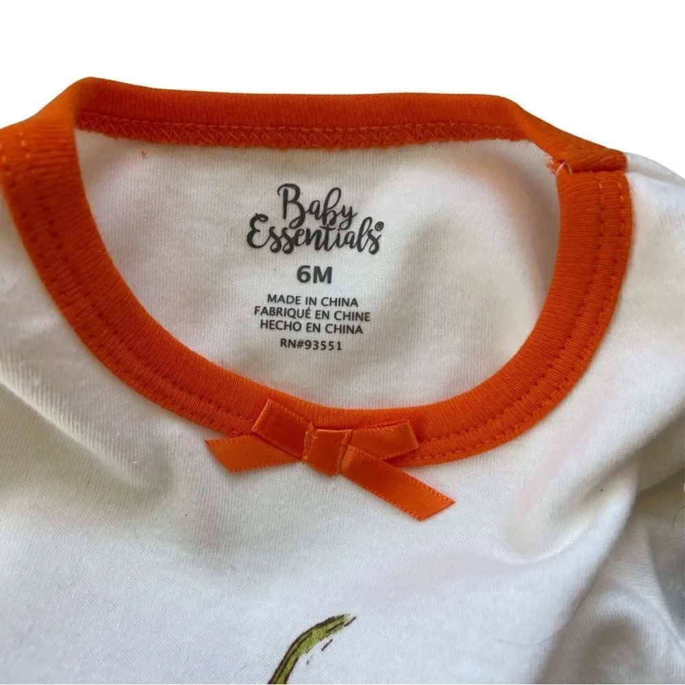 Baby Essentials Baby Girls Hello Pumpkin Bodysuit Set Size 6 Months NWT